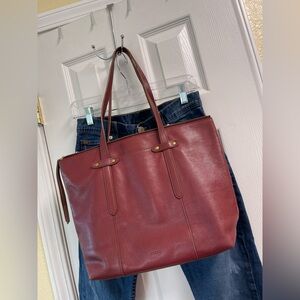 Fossil Elegant Large Leather Tote Bag